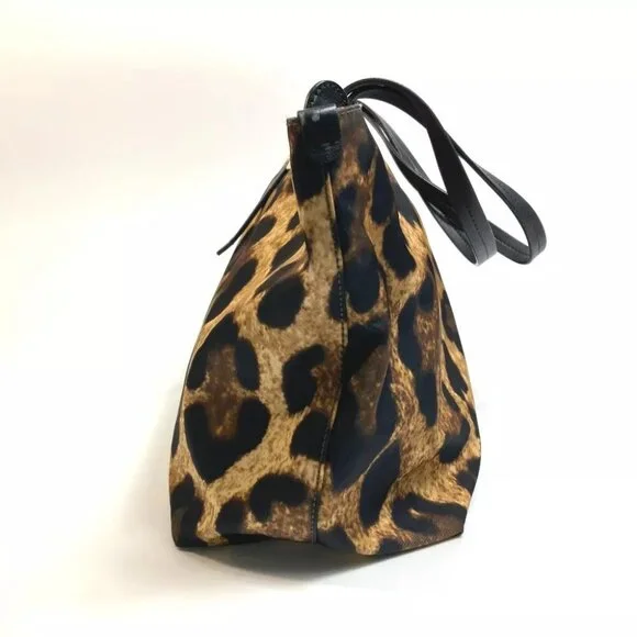Salvatore Ferragamo Gancini Leopard leopard pattern Tote Bag Brown x Black